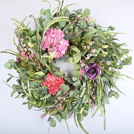 Front Door Wreath | Spring Wreath | 24inch Wreath | Peony, Rose and Hydrageas