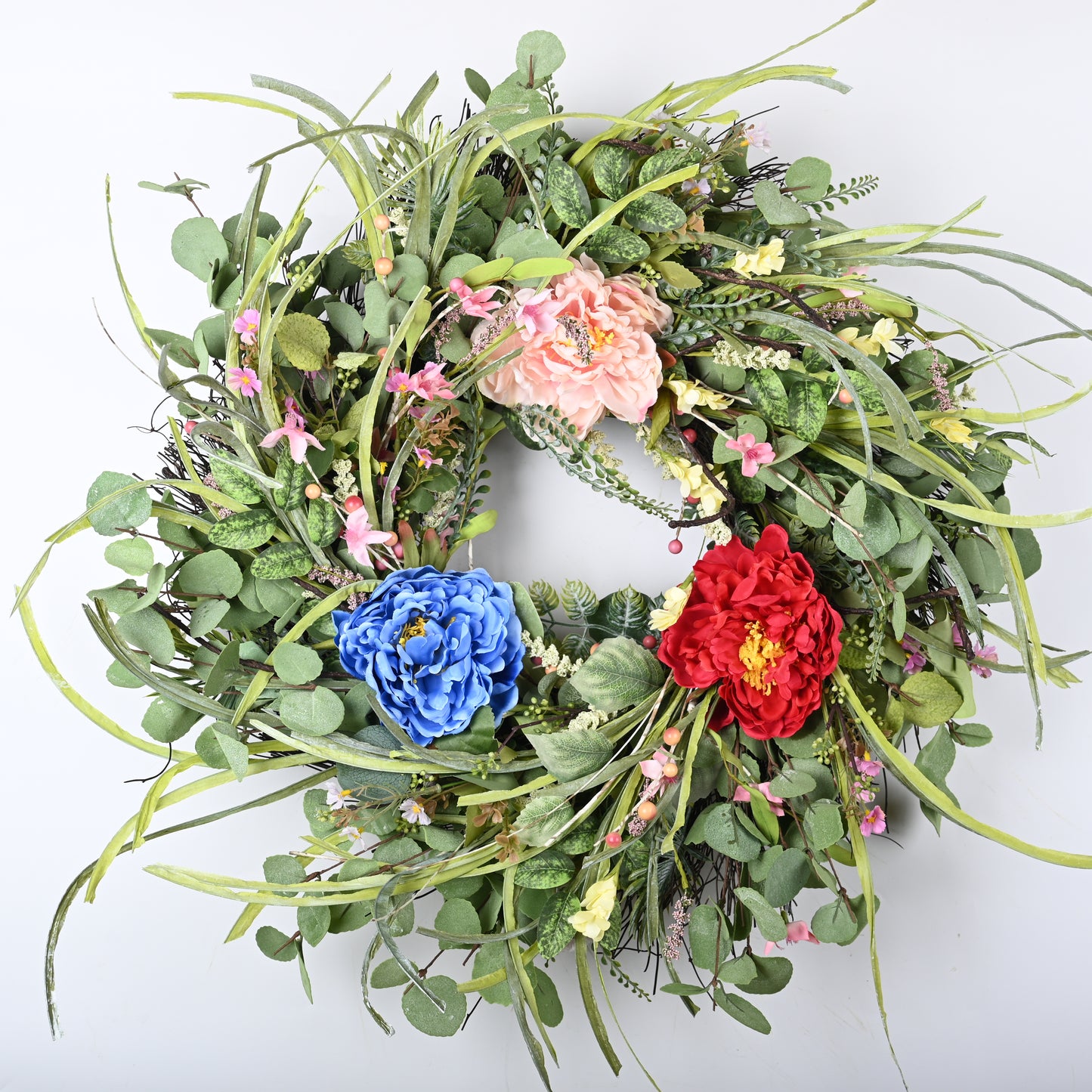 Front Door Wreath | Spring Wreath | 24inch Wreath | Peony, Berry and cherry Blossom