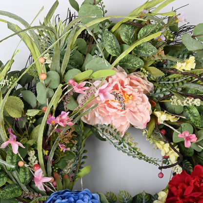 Front Door Wreath | Spring Wreath | 24inch Wreath | Peony, Berry and cherry Blossom