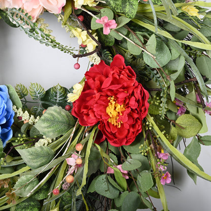 Front Door Wreath | Spring Wreath | 24inch Wreath | Peony, Berry and cherry Blossom