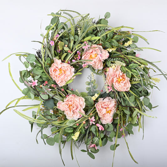 Front Door Wreath | Spring Wreath | 24inch Wreath | Peony, Berry and cherry Blossom
